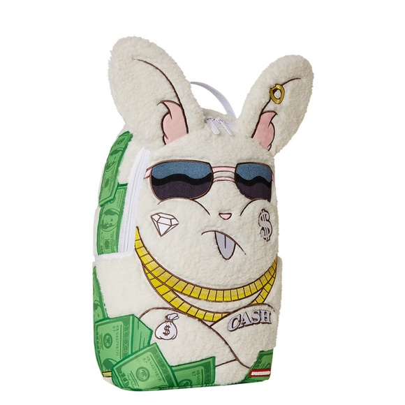 Sprayground Limited Edition Backpack with Green Accents BUNNY MONEY ALL BUSINESS - Picture 1 of 11